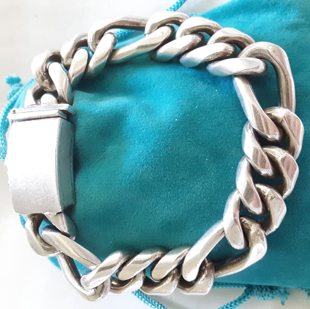 GORGEOUS Sterling 925 Large Fingaro Chain 18mm Thick Heavy Men/Wome Brac… - Picture 2 of 9